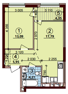 1-кімнатна 45.39 м² в ЖК Варшавський Плюс від 18 950 грн/м², Київ