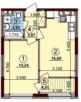 1-комнатная 43.06 м² в ЖК Варшавский Плюс от 18 950 грн/м², Киев