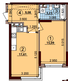 1-комнатная 47.01 м² в ЖК Варшавский Плюс от 18 950 грн/м², Киев