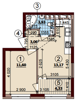 1-комнатная 36.09 м² в ЖК Варшавский Плюс от 18 951 грн/м², Киев