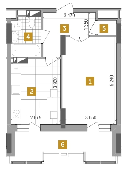 1-кімнатна 47.48 м² в ЖК West House від 38 850 грн/м², Київ