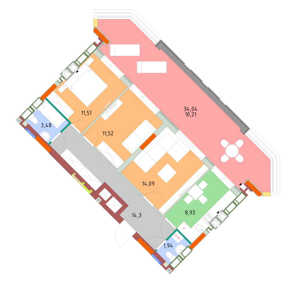 3-кімнатна 75.98 м² в ЖК На Прорізній від забудовника, смт Гостомель