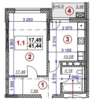 1-кімнатна 41.44 м² в ЖК Ярославів Град від 43 150 грн/м², Київ