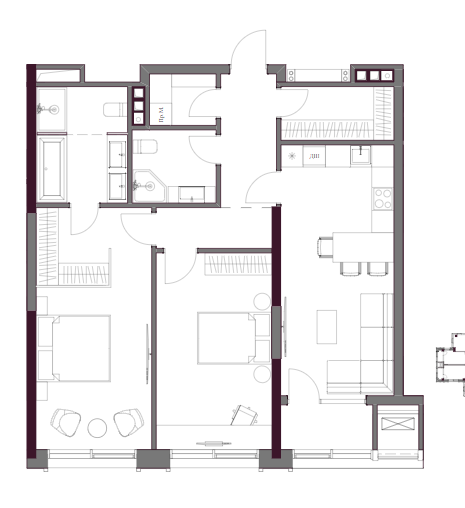 2-кімнатна 90.45 м² в БФК A136 Highlight Tower від 55 213 грн/м², Київ