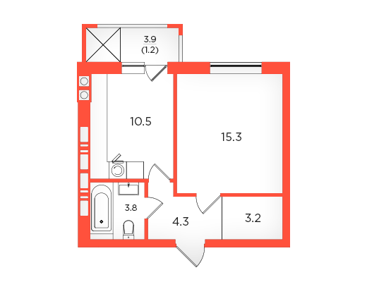 1-кімнатна 38.3 м² в ЖК Scandia від 17 200 грн/м², м. Бровари