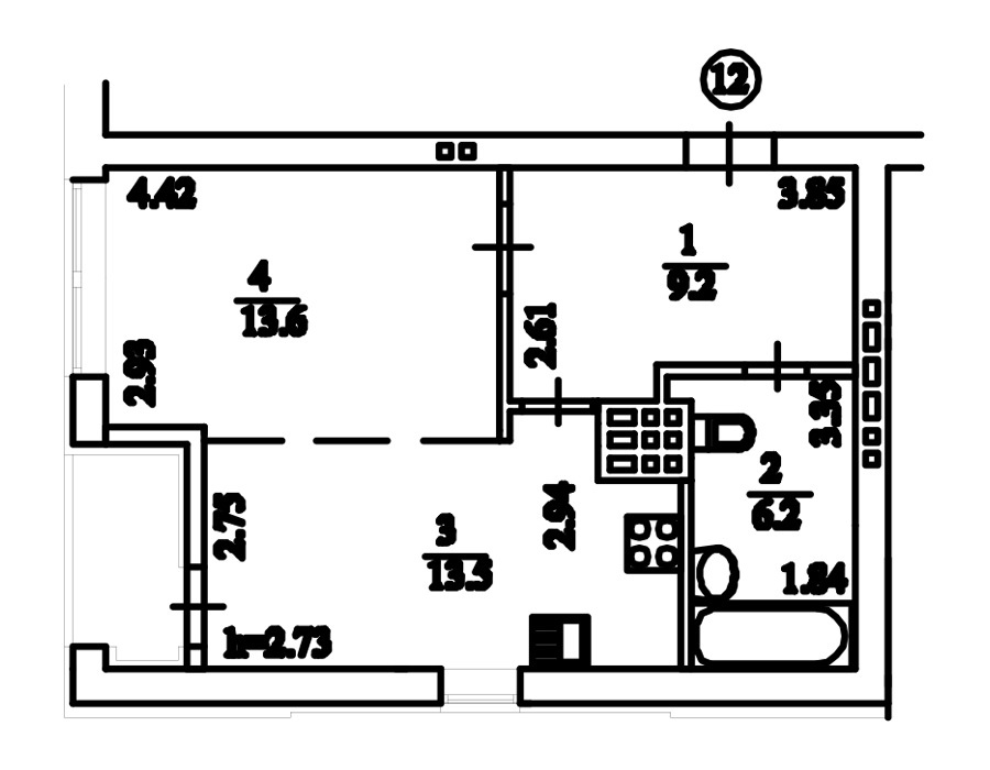 1-кімнатна 43.7 м² в ЖК Comfort Club від 39 300 грн/м², Київ