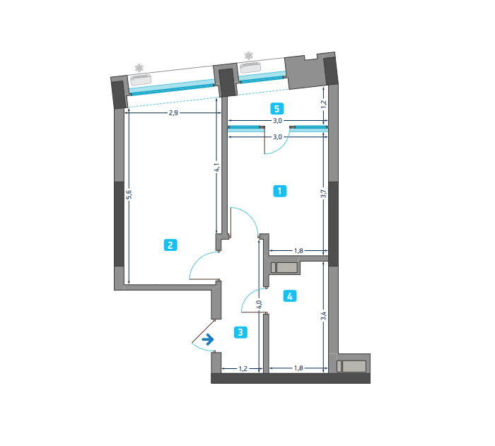 1-кімнатна 40.82 м² в ЖК Славутич від 27 800 грн/м², Київ