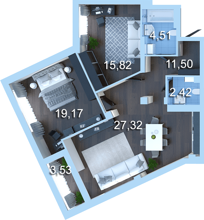 2-кімнатна 82.7 м² в ЖК Новопечерська Вежа від 42 839 грн/м², Київ