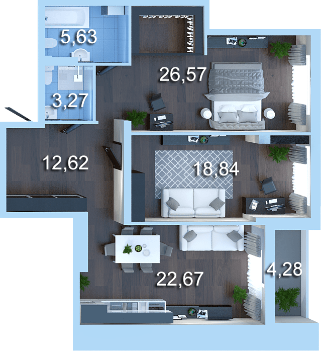 2-кімнатна 91.5 м² в ЖК Новопечерська Вежа від 44 882 грн/м², Київ