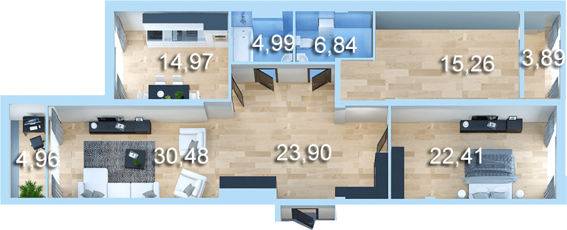 3-комнатная 127.69 м² в ЖК Новопечерська Вежа от 41 445 грн/м², Киев