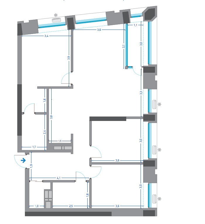 3-комнатная 97.35 м² в ЖК Славутич от 27 000 грн/м², Киев