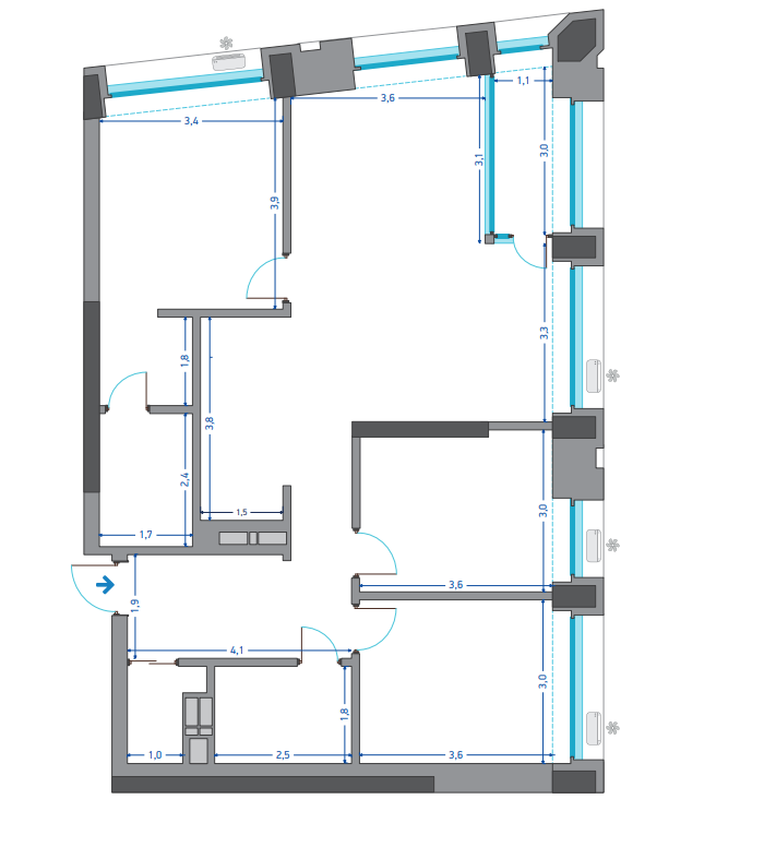 3-кімнатна 84.99 м² в ЖК Славутич від 27 000 грн/м², Київ