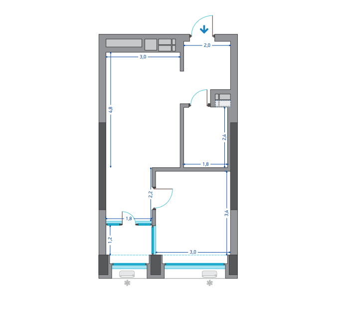 1-комнатная 40.07 м² в ЖК Славутич от 27 800 грн/м², Киев