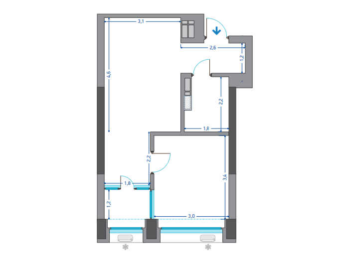 1-комнатная 38.42 м² в ЖК Славутич от 28 050 грн/м², Киев