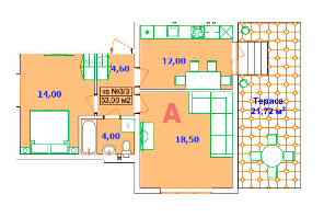 2-комнатная 53.1 м² в ЖК LikeHouse от застройщика, пгт Ворзель