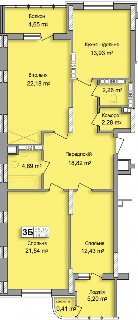 3-кімнатна 108.39 м² в ЖК по вул. Ю. Кондратюка від 25 700 грн/м², Київ