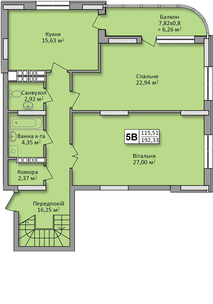 Дворівнева 192.33 м² в ЖК по вул. Ю. Кондратюка від 21 500 грн/м², Київ