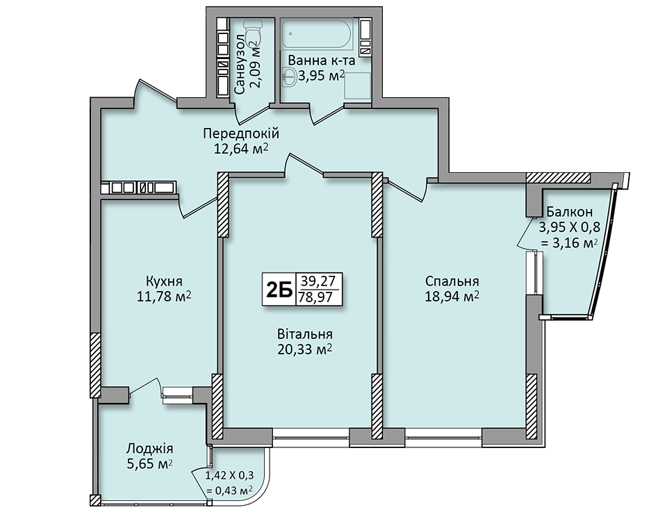 2-комнатная 78.97 м² в ЖК по ул. Ю. Кондратюка от 27 000 грн/м², Киев