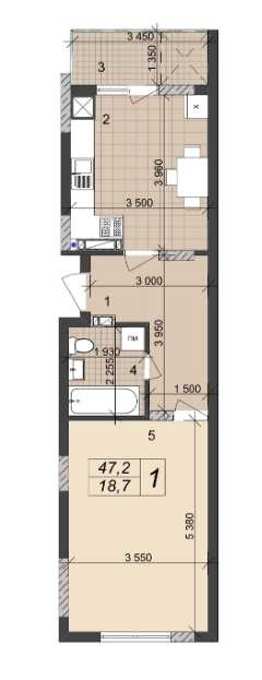 1-комнатная 47.2 м² в ЖК на ул. Врубеля, 42А от 15 000 грн/м², Львов