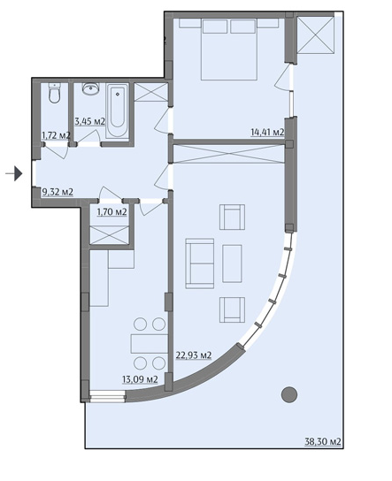 2-кімнатна 78.12 м² в ЖК на вул. Варшавська, 201А від 18 500 грн/м², Львів