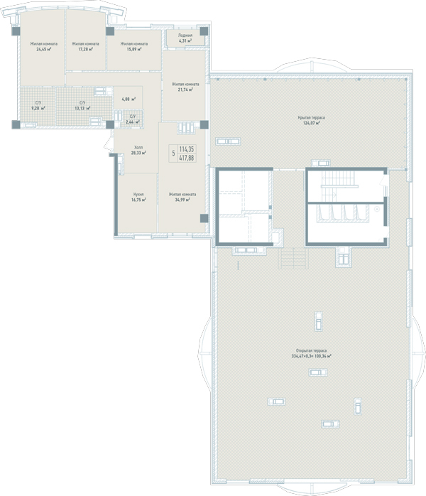 5+ кімнат 417.88 м² в ЖК Бульвар Фонтанів від 68 150 грн/м², Київ