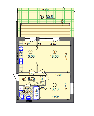 2-комнатная 52.4 м² в ЖК Липинка от 26 800 грн/м², Киев