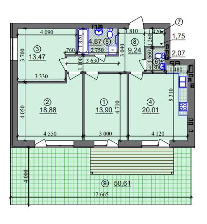 3-комнатная 84.19 м² в ЖК Липинка от 26 500 грн/м², Киев