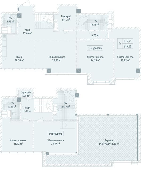 5+ кімнат 219.66 м² в ЖК Бульвар Фонтанів від 71 280 грн/м², Київ