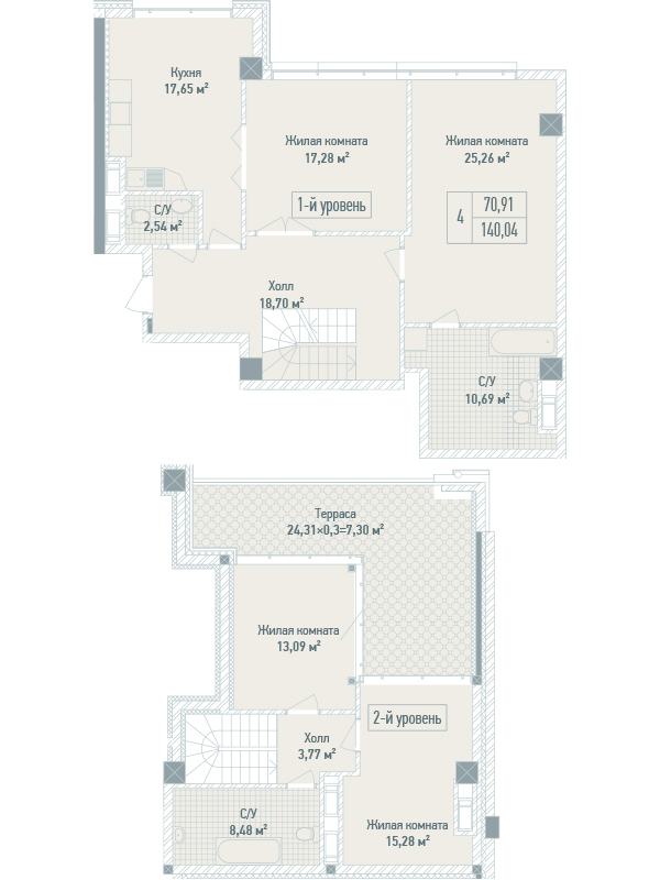 4-кімнатна 140.04 м² в ЖК Бульвар Фонтанів від 71 280 грн/м², Київ