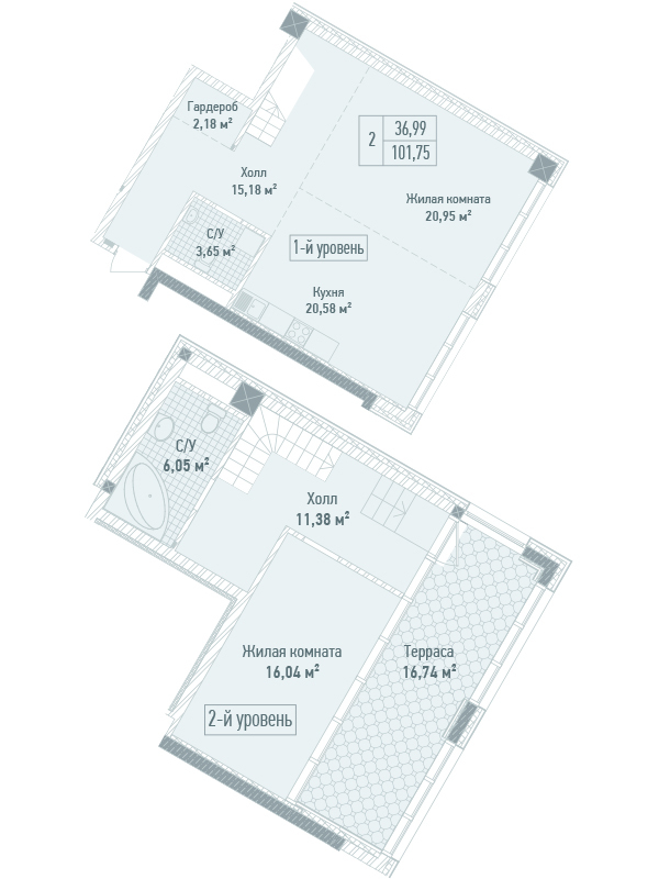 2-кімнатна 101.75 м² в ЖК Бульвар Фонтанів від 71 280 грн/м², Київ