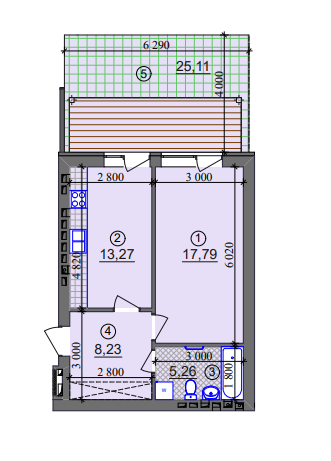 1-кімнатна 44.55 м² в ЖК Ліпінка від 25 000 грн/м², Київ