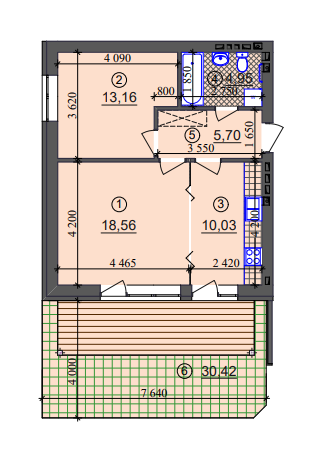 2-кімнатна 52.4 м² в ЖК Ліпінка від 26 800 грн/м², Київ