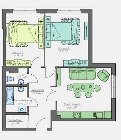 2-кімнатна 98.91 м² в ЖК Home and Park Comfort House від 14 350 грн/м², м. Бориспіль