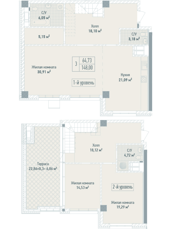 3-кімнатна 148 м² в ЖК Бульвар Фонтанів від 71 280 грн/м², Київ