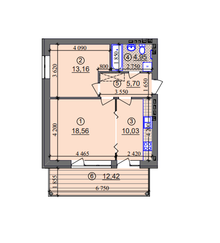 2-кімнатна 56.13 м² в ЖК Ліпінка від 26 800 грн/м², Київ