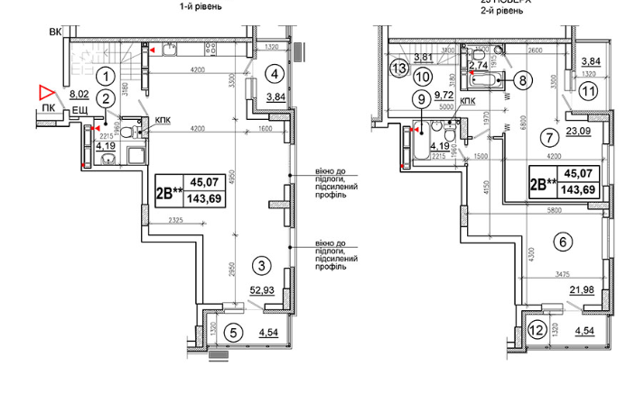 2-кімнатна 143.69 м² в ЖК Еврика від 20 100 грн/м², Київ