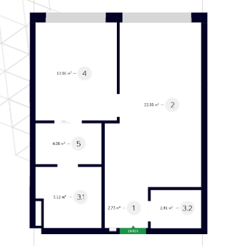 1-кімнатна 49.26 м² в ЖК White Lines від 70 250 грн/м², Київ