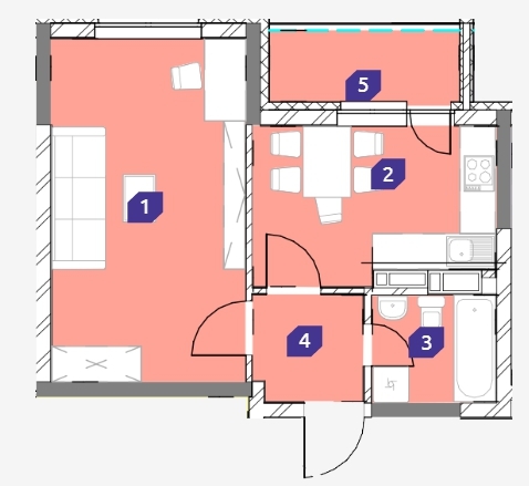 1-кімнатна 40.13 м² в ЖК OK`LAND від 25 804 грн/м², Київ