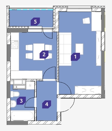 1-комнатная 41.76 м² в ЖК OK`LAND от 25 804 грн/м², Киев