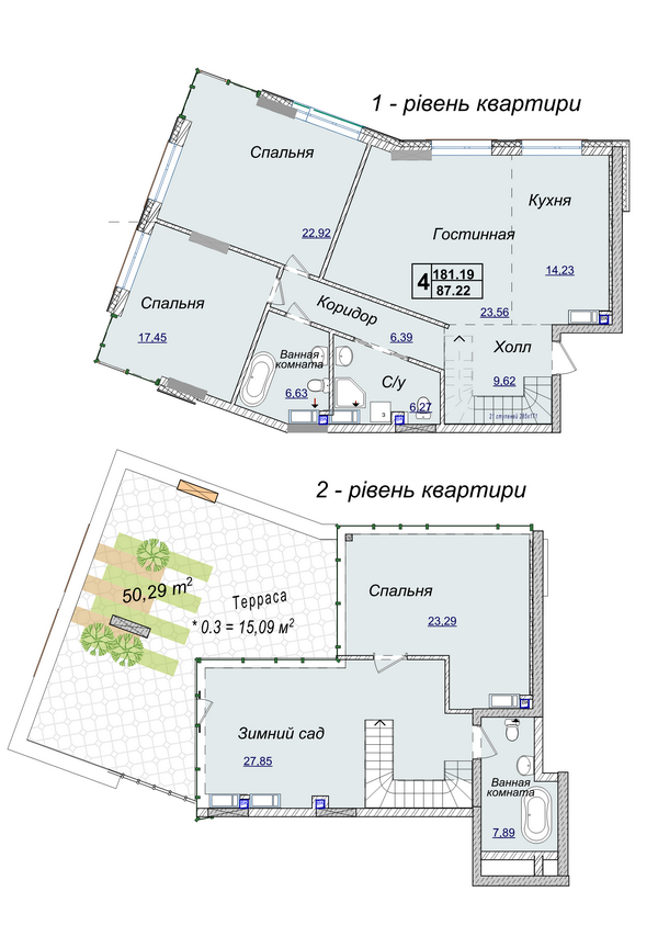 4-кімнатна 181.19 м² в ЖК Новопечерські Липки від 34 390 грн/м², Київ