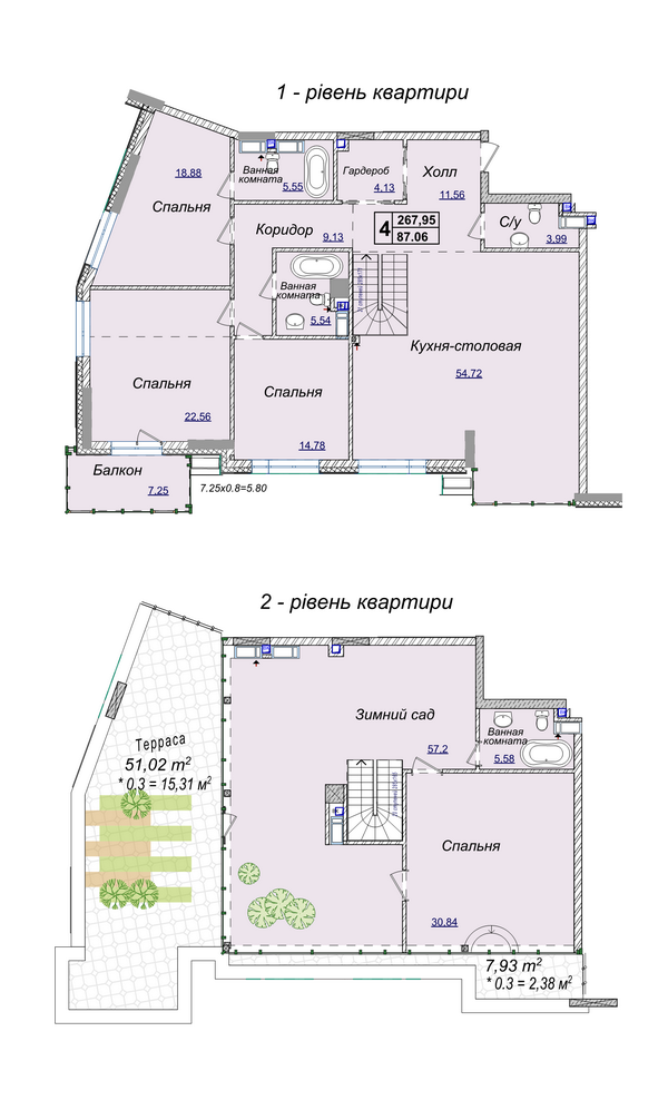 4-комнатная 267.95 м² в ЖК Новопечерские Липки от 34 390 грн/м², Киев