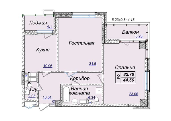 2-комнатная 82.7 м² в ЖК Новопечерские Липки от застройщика, Киев