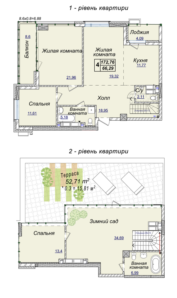 4-комнатная 172.76 м² в ЖК Новопечерские Липки от 34 390 грн/м², Киев