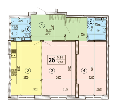 2-кімнатна 82.88 м² в ЖК Podil Plaza & Residence від 46 000 грн/м², Київ