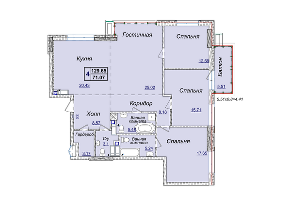 4-комнатная 129.65 м² в ЖК Новопечерские Липки от 34 390 грн/м², Киев