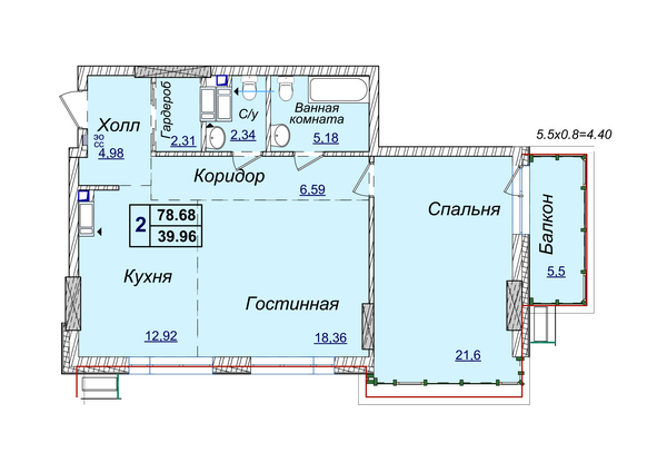 2-кімнатна 78.68 м² в ЖК Новопечерські Липки від забудовника, Київ