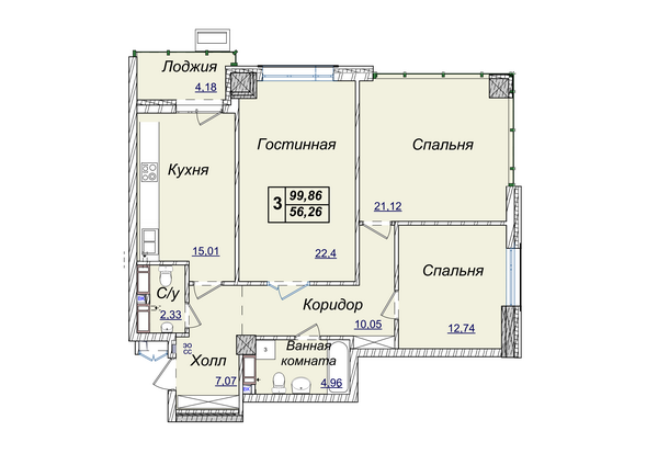 3-комнатная 99.86 м² в ЖК Новопечерские Липки от 58 162 грн/м², Киев
