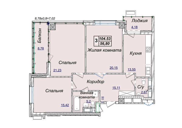 3-комнатная 104.53 м² в ЖК Новопечерские Липки от 58 162 грн/м², Киев