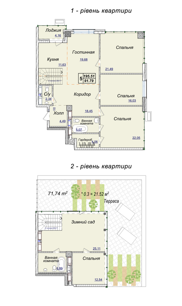 Двухуровневая 195.51 м² в ЖК Новопечерские Липки от 34 390 грн/м², Киев