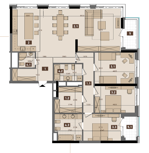 3-кімнатна 165.9 м² в ЖК Tetris Hall від 149 250 грн/м², Київ